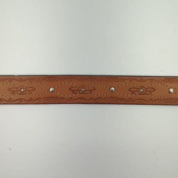 Dockers Embossed‎ Tooled Belt Stitched And Studded Belt #2228 Size Large - Picture 5 of 8